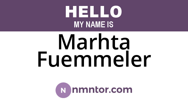 Marhta Fuemmeler