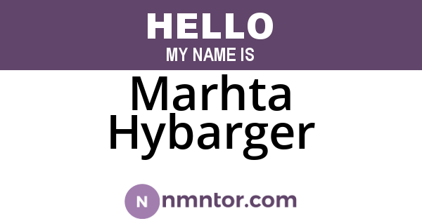 Marhta Hybarger