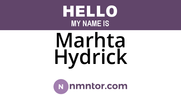 Marhta Hydrick
