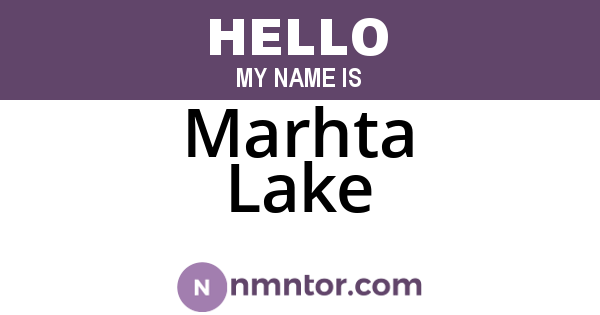 Marhta Lake
