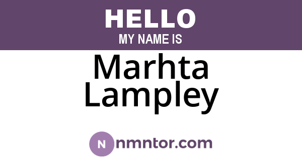 Marhta Lampley