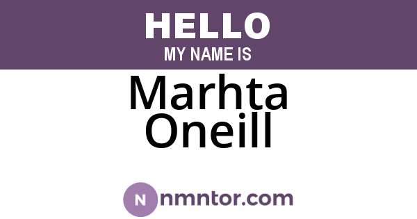 Marhta Oneill