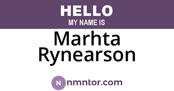 Marhta Rynearson