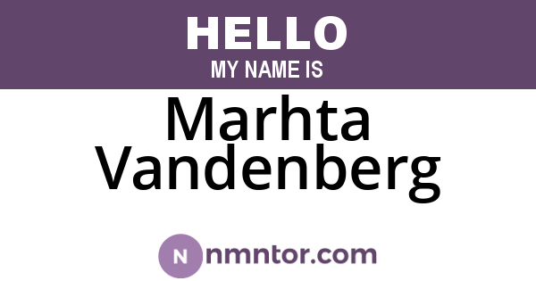 Marhta Vandenberg