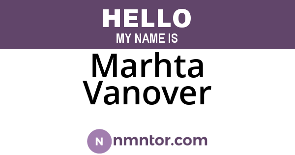 Marhta Vanover