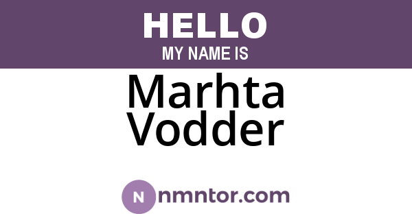 Marhta Vodder