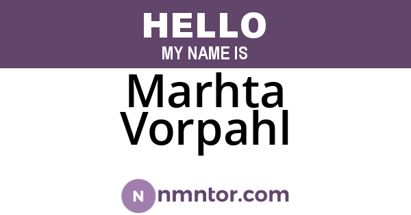 Marhta Vorpahl