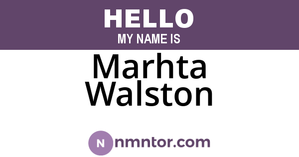 Marhta Walston
