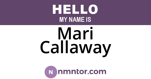 Mari Callaway