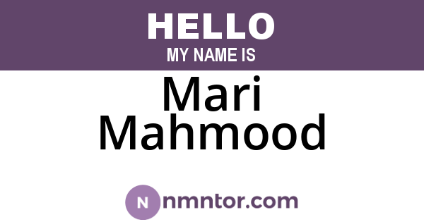 Mari Mahmood