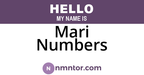 Mari Numbers