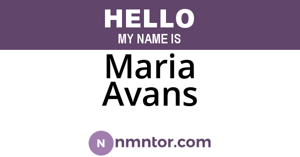 Maria Avans