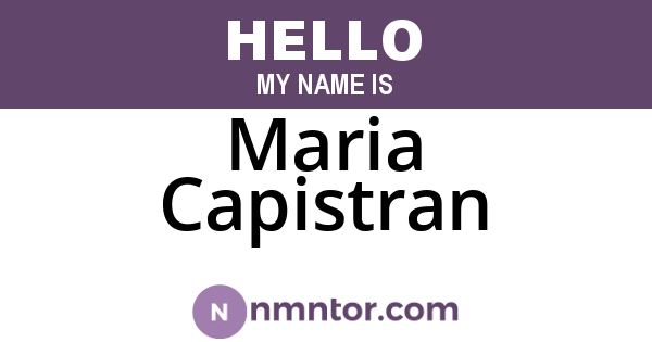 Maria Capistran