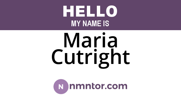 Maria Cutright