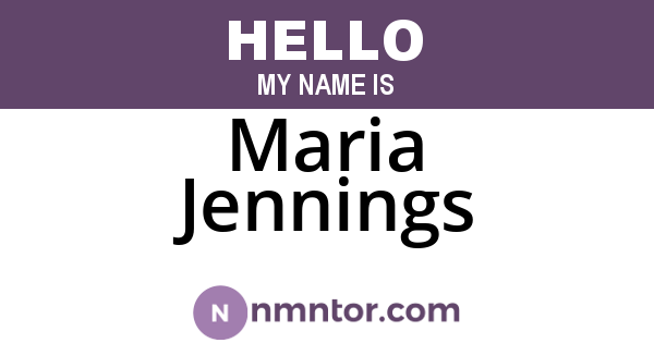 Maria Jennings