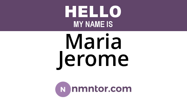 Maria Jerome