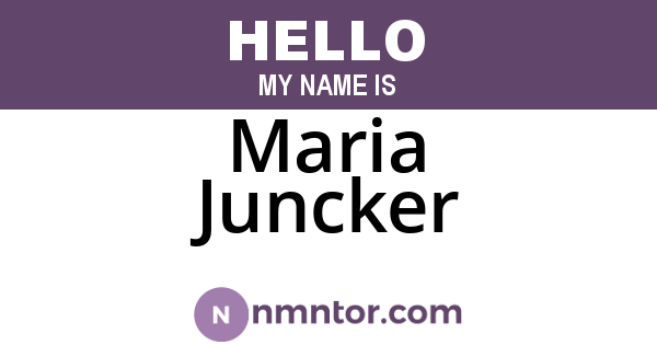Maria Juncker