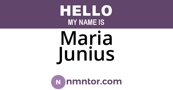Maria Junius