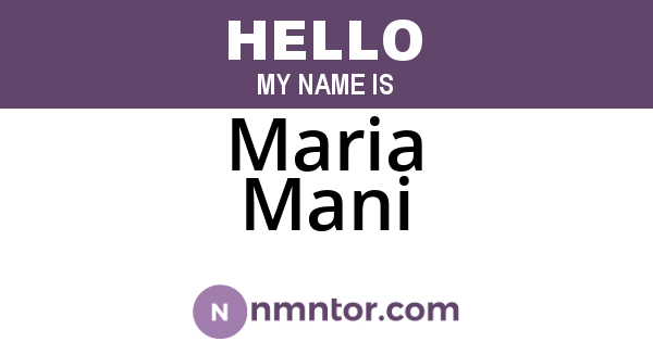 Maria Mani