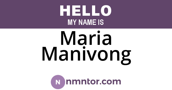 Maria Manivong