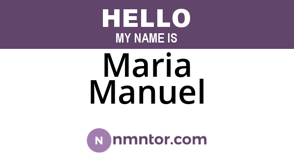 Maria Manuel