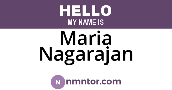 Maria Nagarajan