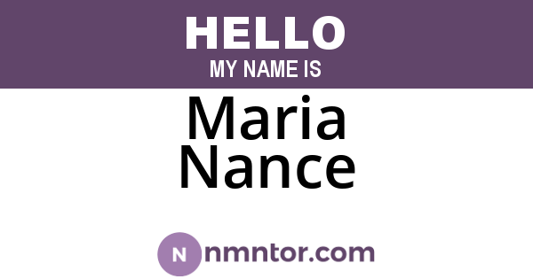 Maria Nance