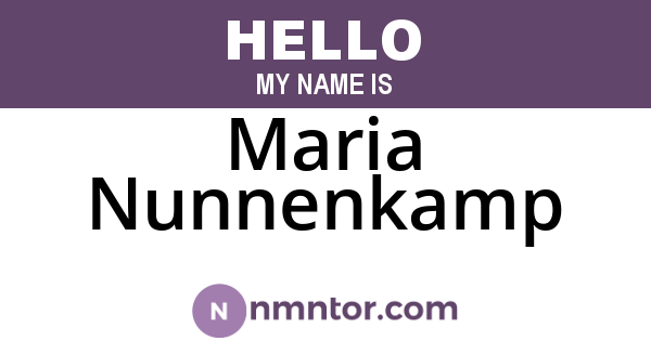 Maria Nunnenkamp