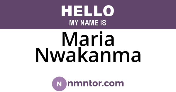 Maria Nwakanma