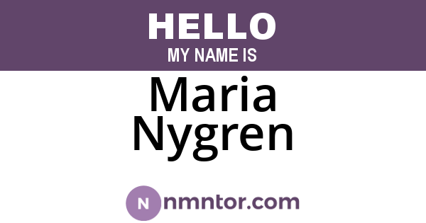 Maria Nygren