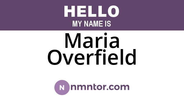 Maria Overfield