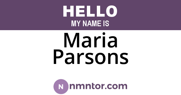 Maria Parsons