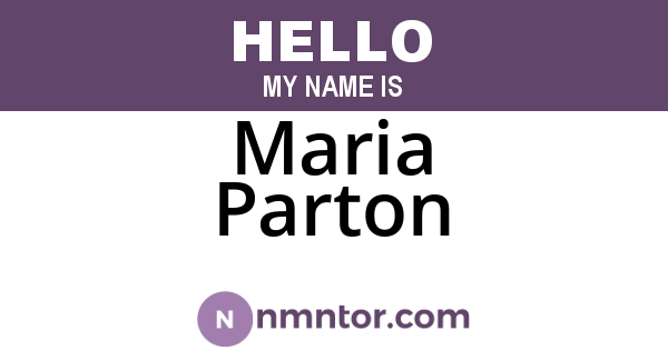 Maria Parton
