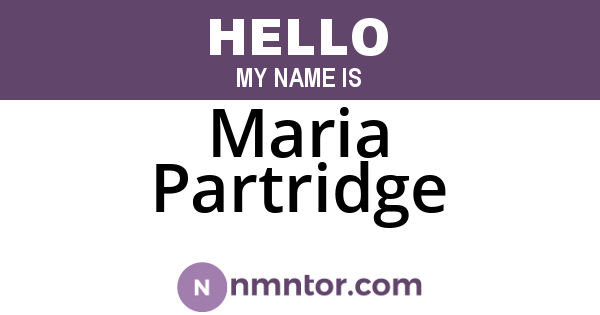 Maria Partridge