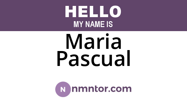 Maria Pascual