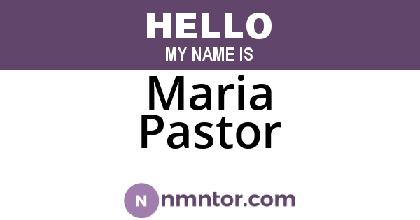 Maria Pastor