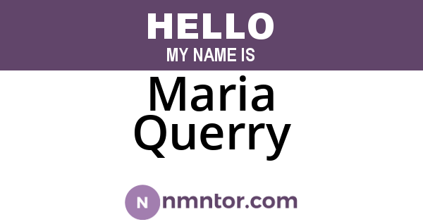 Maria Querry