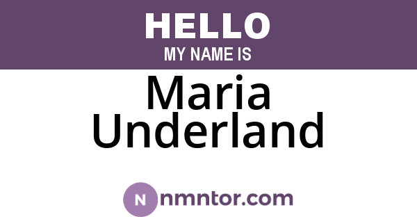 Maria Underland