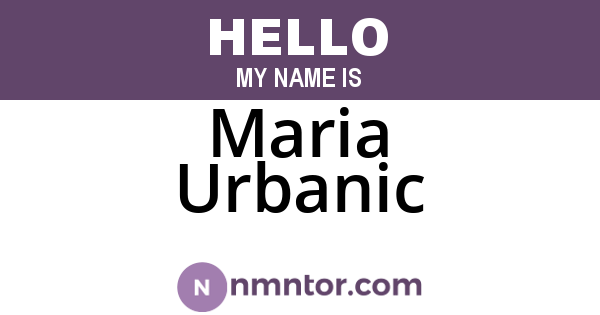 Maria Urbanic