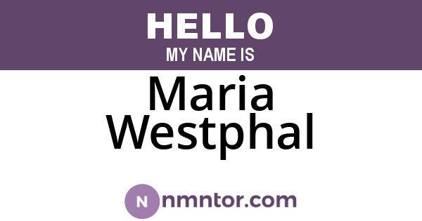 Maria Westphal