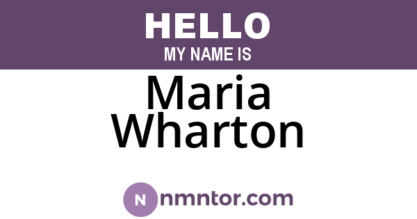 Maria Wharton