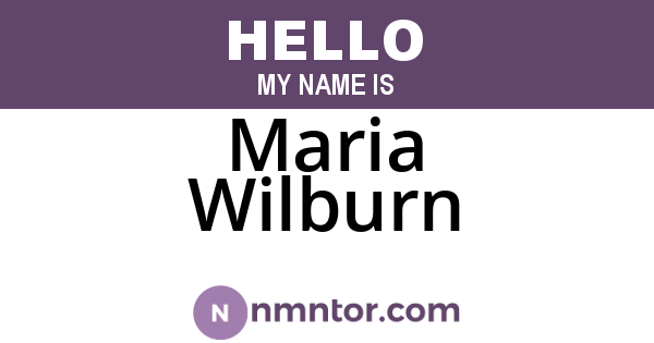 Maria Wilburn