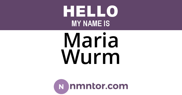 Maria Wurm