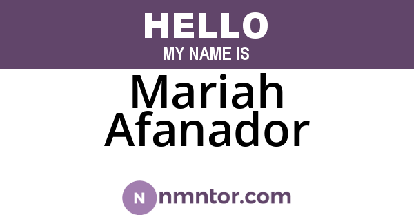 Mariah Afanador