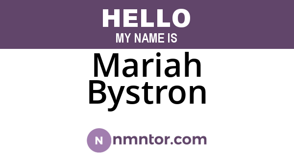 Mariah Bystron