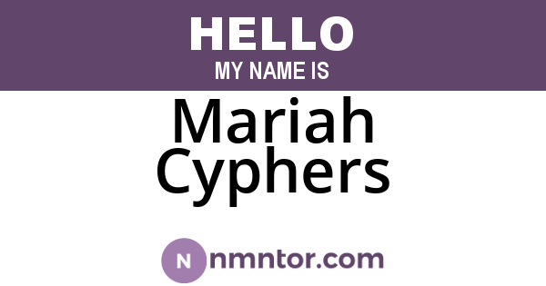 Mariah Cyphers