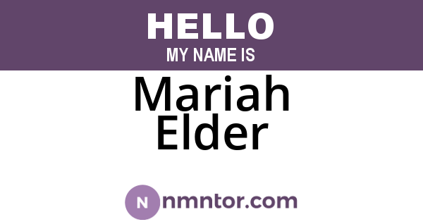 Mariah Elder