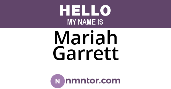 Mariah Garrett