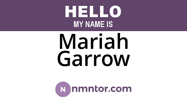 Mariah Garrow