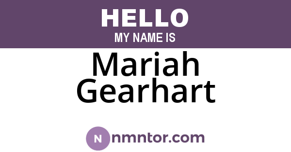Mariah Gearhart